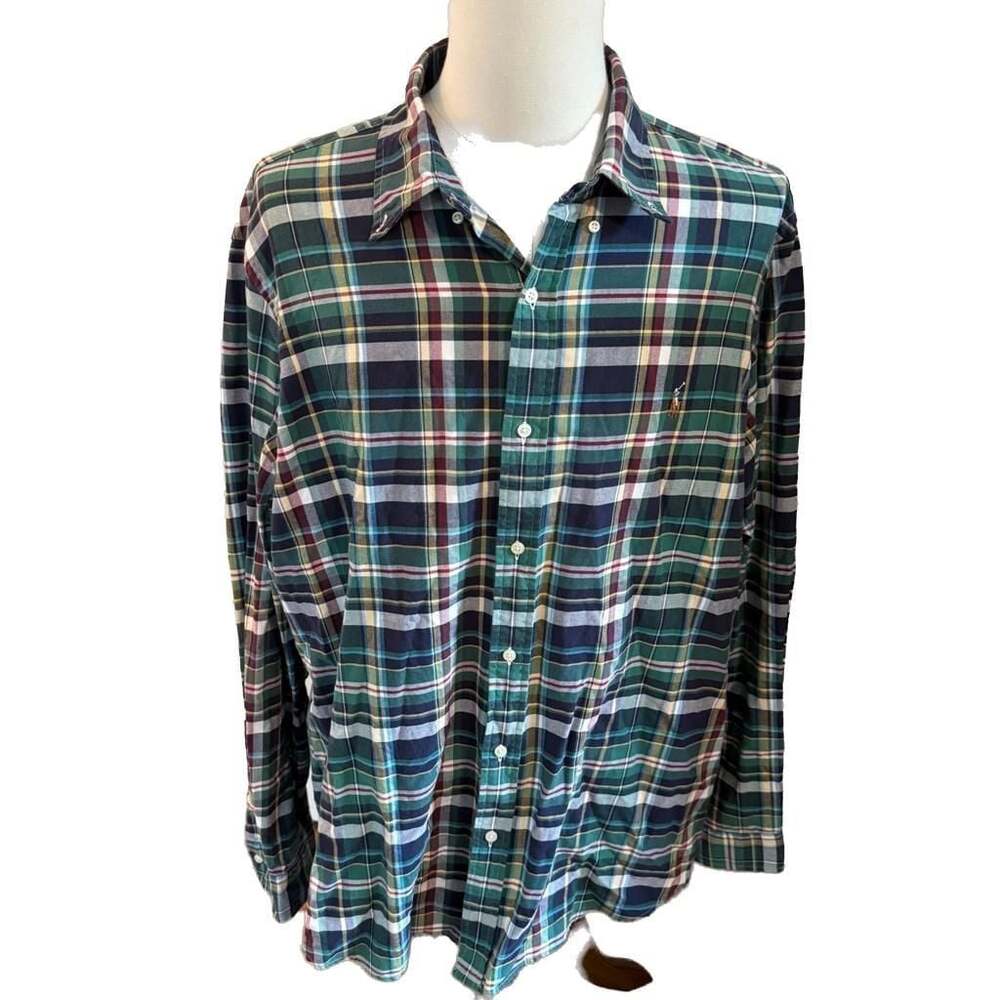 Ralph Lauren Classic Fit Plaid Long Sleeve Button-Down Shirt